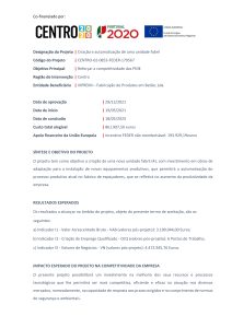 Candidatura ao Programa Operacional Regional do Centro – FEDER